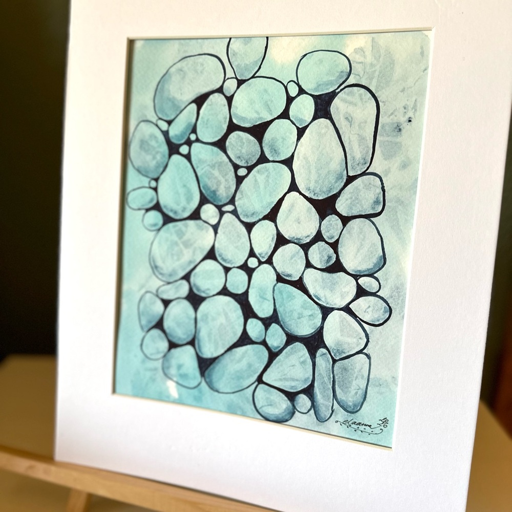 Hand-Made New Watercolor Art Pebbles - Picture 3 of 6